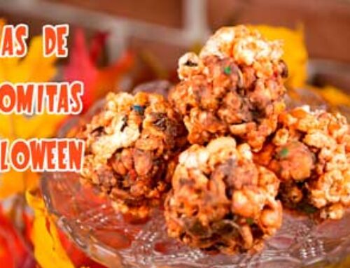 Bolas de Pop Corn con Cocolate y Nueces o Palomitas de Halloween