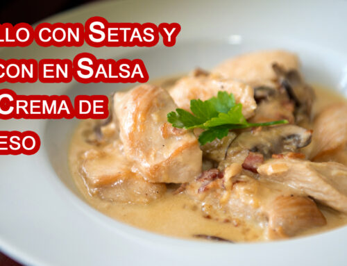 Pollo con Setas y Bacon en Salsa de Crema de Queso